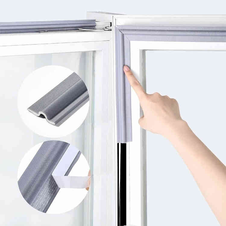 2 Tiras de Sellado Autoadhesiva para Ventanas y Puertas Corredizas