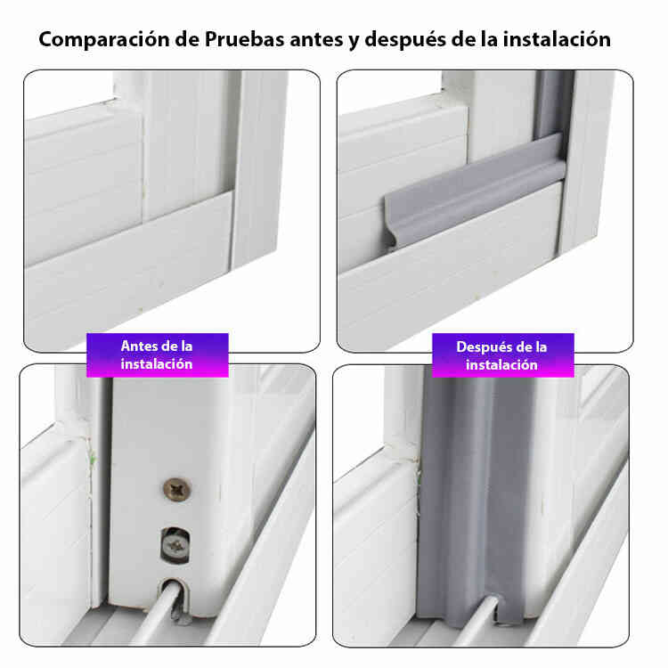 2 Tiras de Sellado Autoadhesiva para Ventanas y Puertas Corredizas
