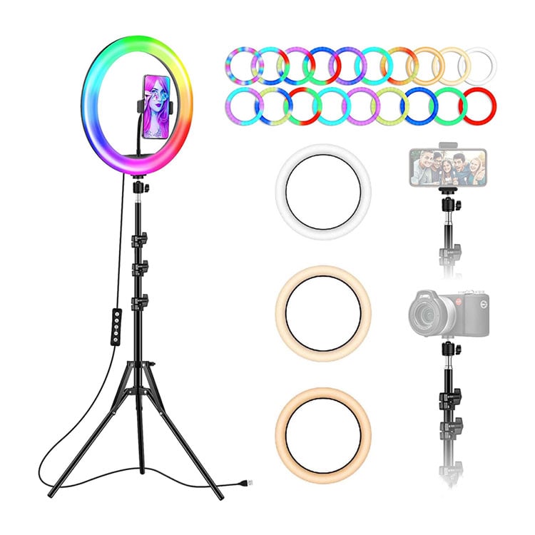 Aro de Luz LED RGB de 30CM con Tripode + Control Remoto