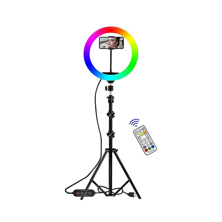 Aro de Luz LED RGB de 30CM con Tripode + Control Remoto