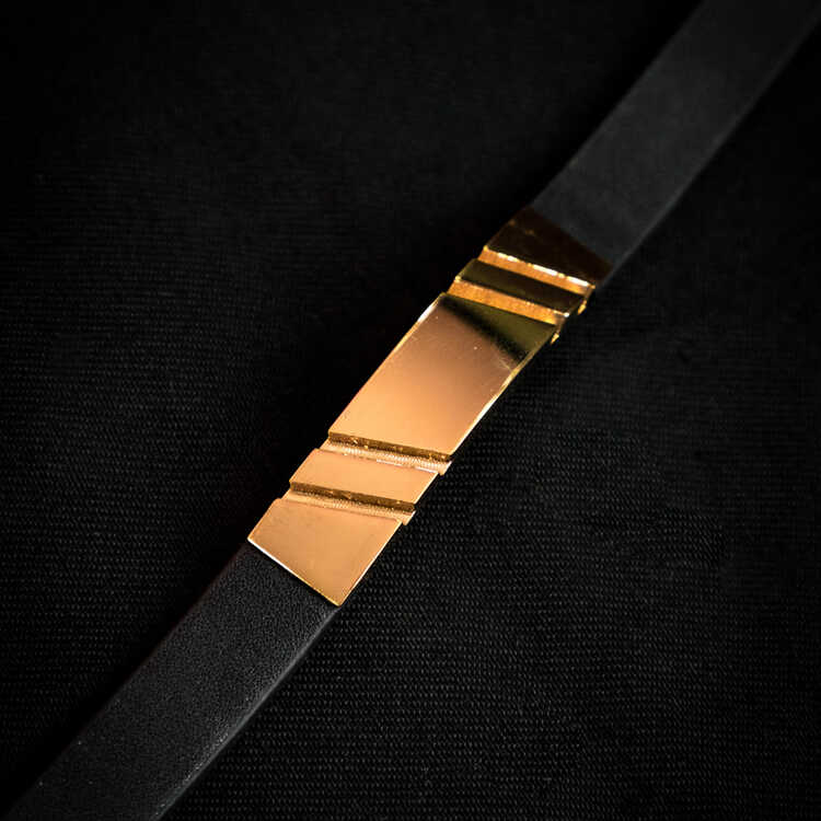 Manilla Pulsera de Cuero para Hombre Doble Diagonal Brilho