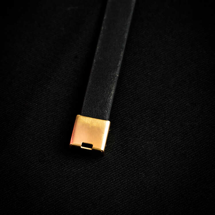 Manilla Pulsera de Cuero para Hombre Doble Diagonal Brilho