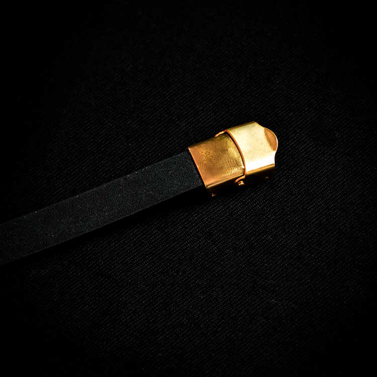 Manilla Pulsera de Cuero para Hombre Doble Diagonal Brilho