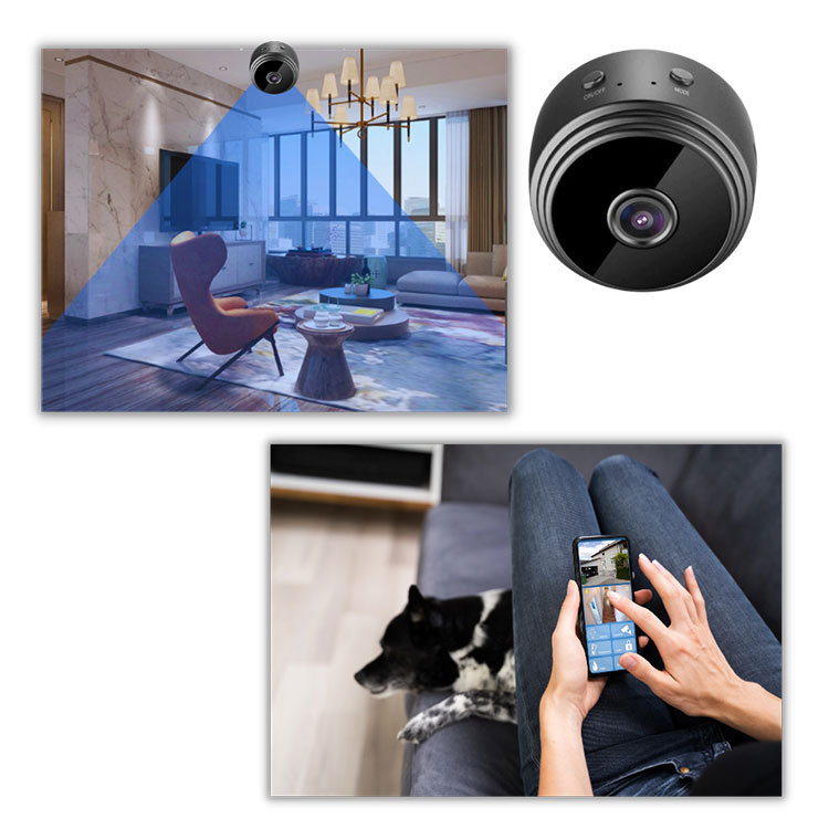 Mini Cámara Espía de Seguridad para Interior con Visión Nocturna + Base | WiFi FULL HD