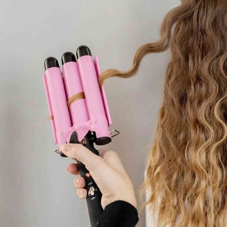 Pinza 3 Tubos Rizador y Encrespador de Cabello Ondas de Sirena