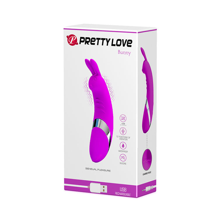Vibrador con estimulador 12 Funciones de Vibración Bunny Pretty Love
