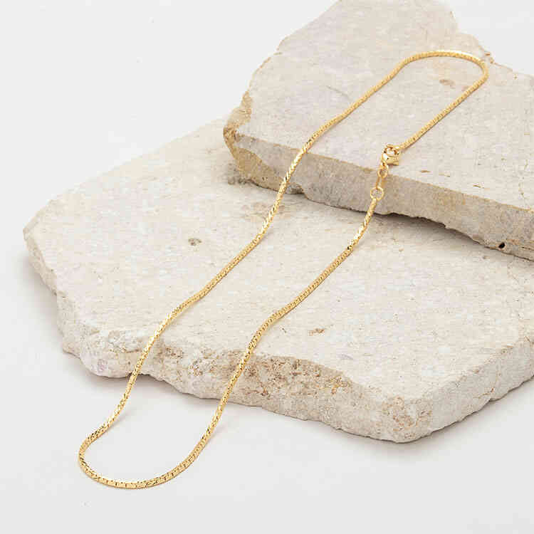 Cadena ORO AURUX Cuadro Diamantada 1,5MM de 45 cm