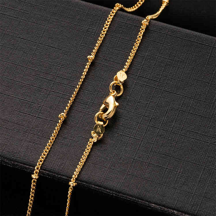 Cadena ORO AURUX Cubana Mikro's con Balín 45 cm