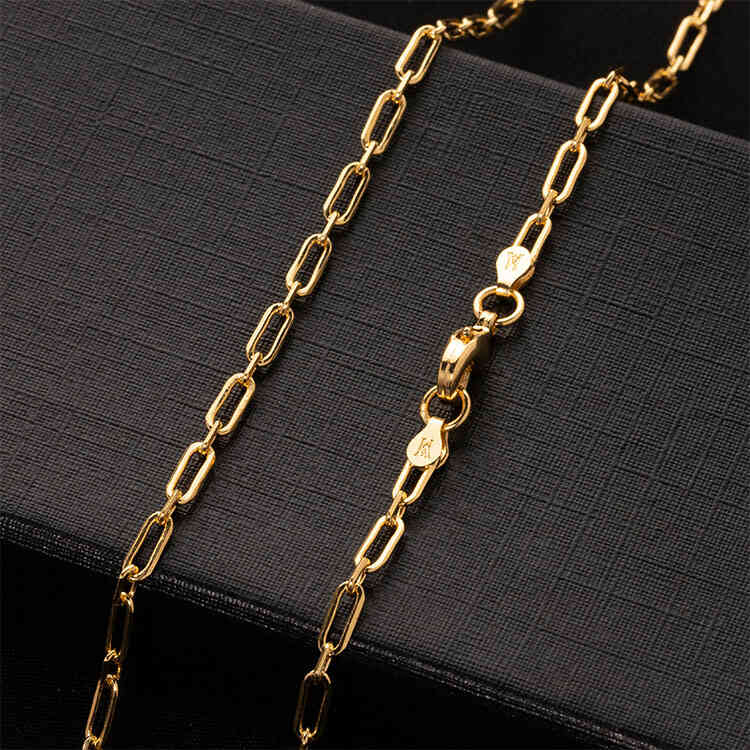 Cadena ORO AURUX Forzada Desmos de Eslabones Largos de 45 cm