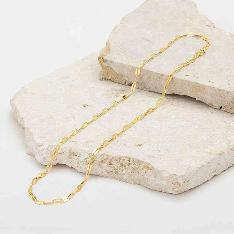 Cadena ORO AURUX Lunga Martillada 45 cm