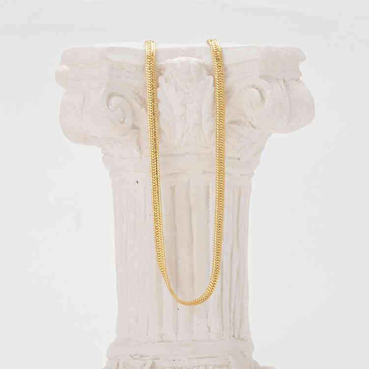 Cadena ORO AURUX Medusa Serpiente Centro Diamantada 60 cm
