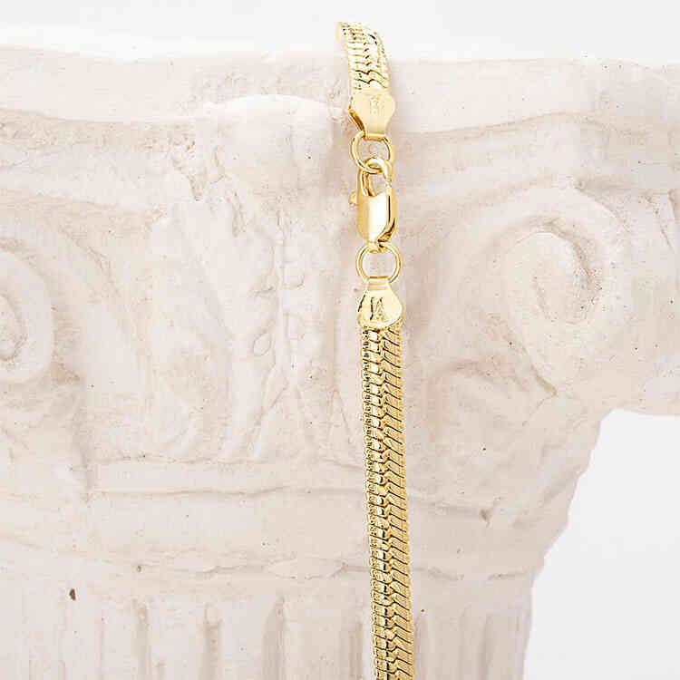 Cadena ORO AURUX Medusa Serpiente Centro Diamantada 60 cm
