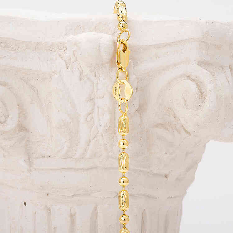 Cadena ORO AURUX Militar Diamantada 60 cm