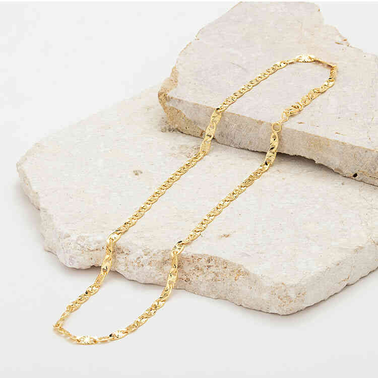 Cadena ORO AURUX Valentino Grueso Diamantado 45 cm