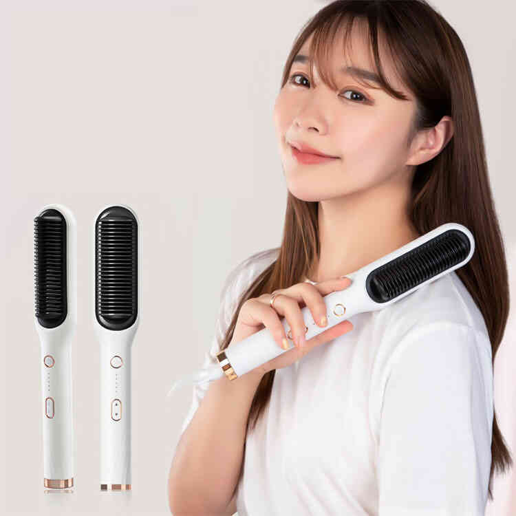 Cepillo de Cabello Eléctrico 2 en 1 Alisador y Rizador