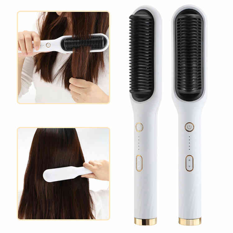 Cepillo de Cabello Eléctrico 2 en 1 Alisador y Rizador