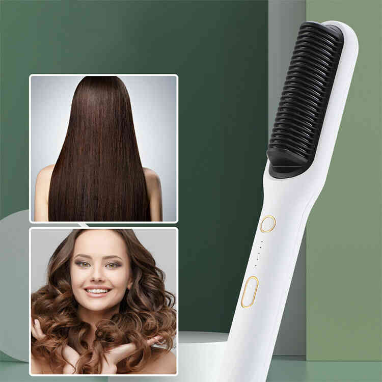 Cepillo de Cabello Eléctrico 2 en 1 Alisador y Rizador