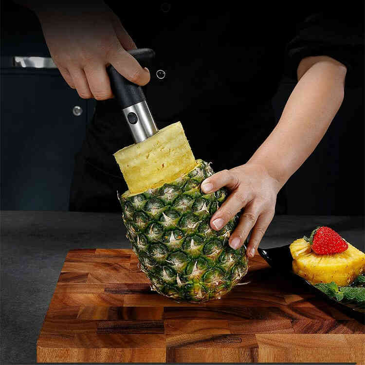 Cortador y Pelador de Piña en Acero Inoxidable 3 en 1 | Descorazonador de Piña
