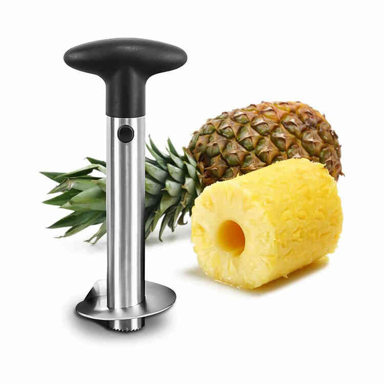 Cortador y Pelador de Piña en Acero Inoxidable 3 en 1 | Descorazonador de Piña