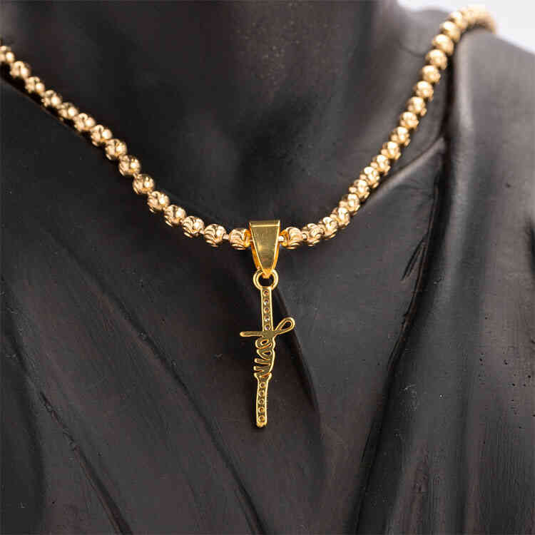 Dije JESÚS tipo diamante | ORO AURUX