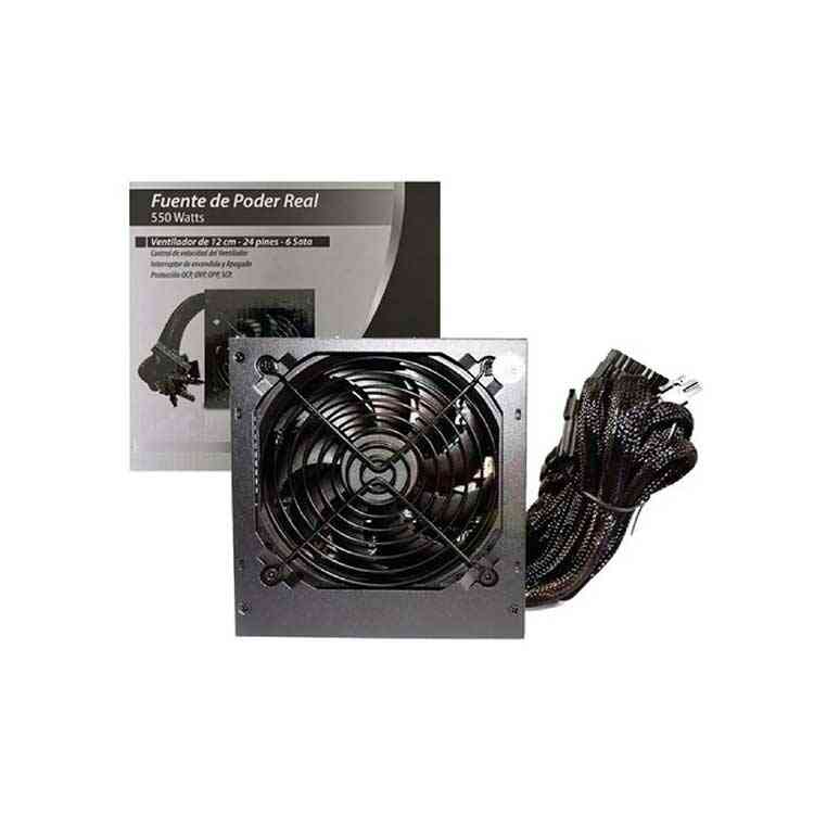 Fuente de poder para regulación y estabilidad de la electricidad Ventilador de 12 cm -24 pines - 6 Sata ELITE 550W Unitec