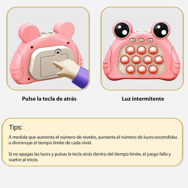 Juego de Burbujas Pop It Eléctrico Push Game | Juguete Antiestrés para Niños y Adultos