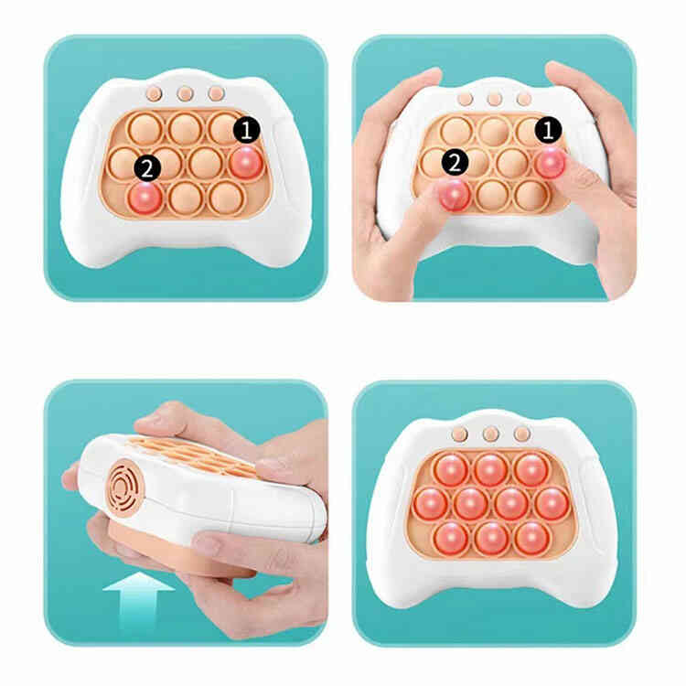 Juego de Puzzle Pop It Electrónico LED | Juguete Antiestrés en Forma de Consola de Videojuegos para Niños y Adultos