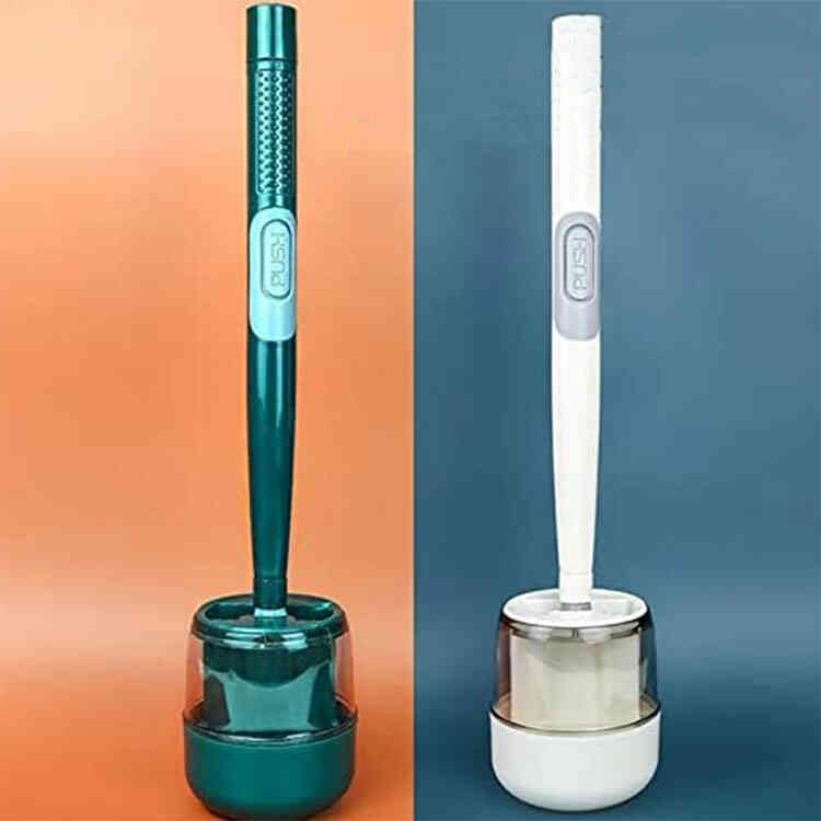Juego de Soporte y Cepillo Limpiador de Baño con Dispensador de Jabón