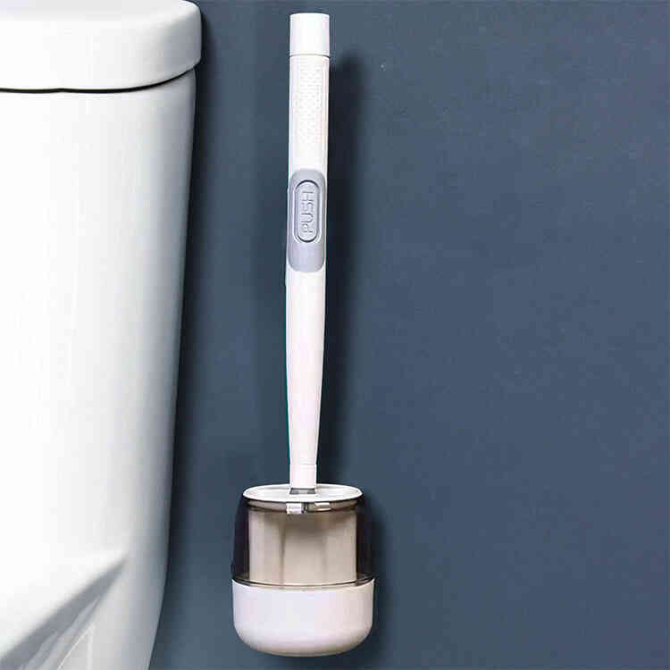 Juego de Soporte y Cepillo Limpiador de Baño con Dispensador de Jabón