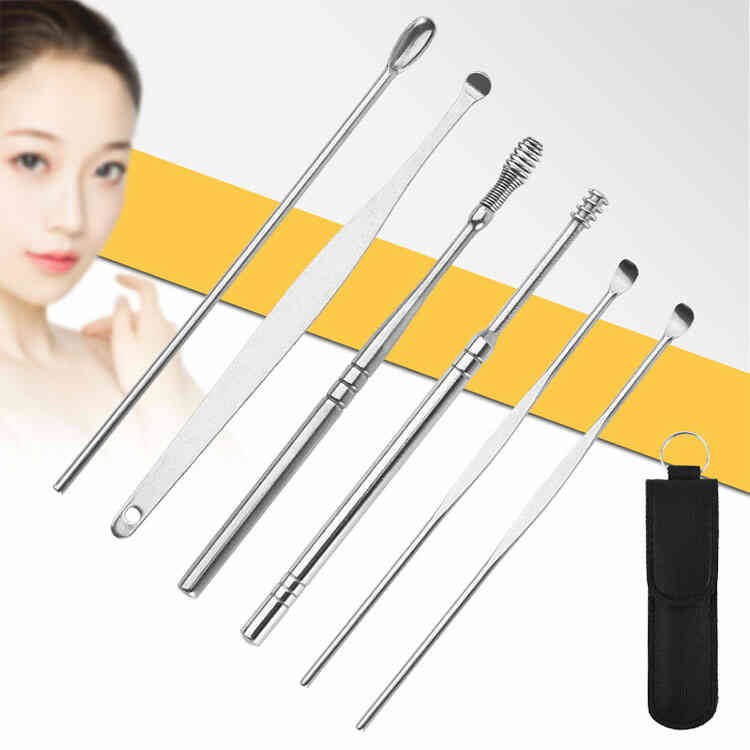 Kit de Limpieza de Cera de Oídos con 6 Piezas Portátil