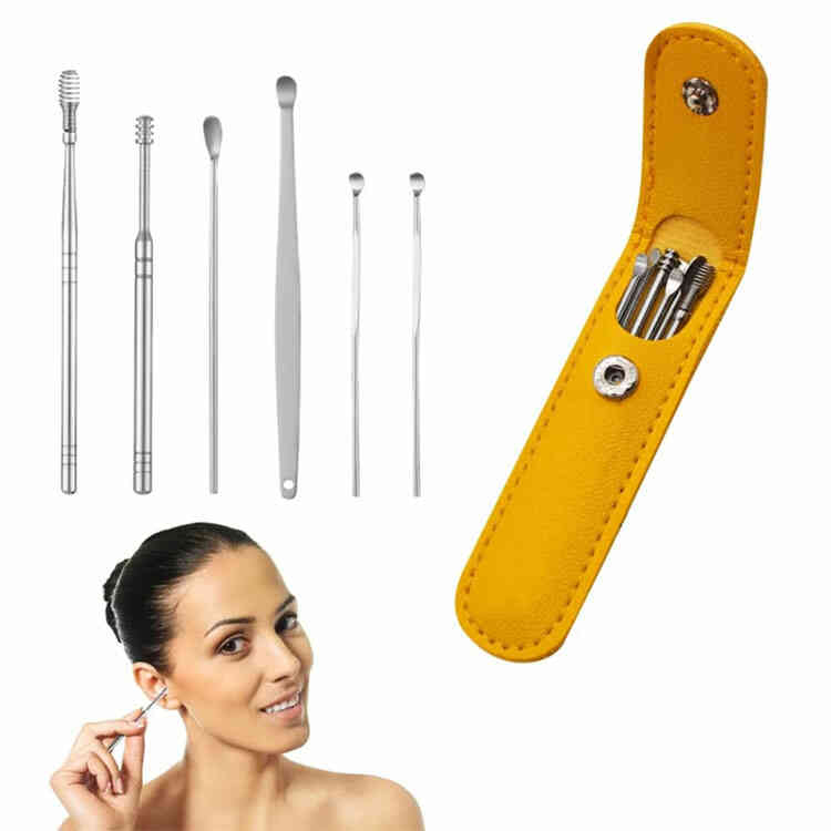 Kit de Limpieza de Cera de Oídos con 6 Piezas Portátil