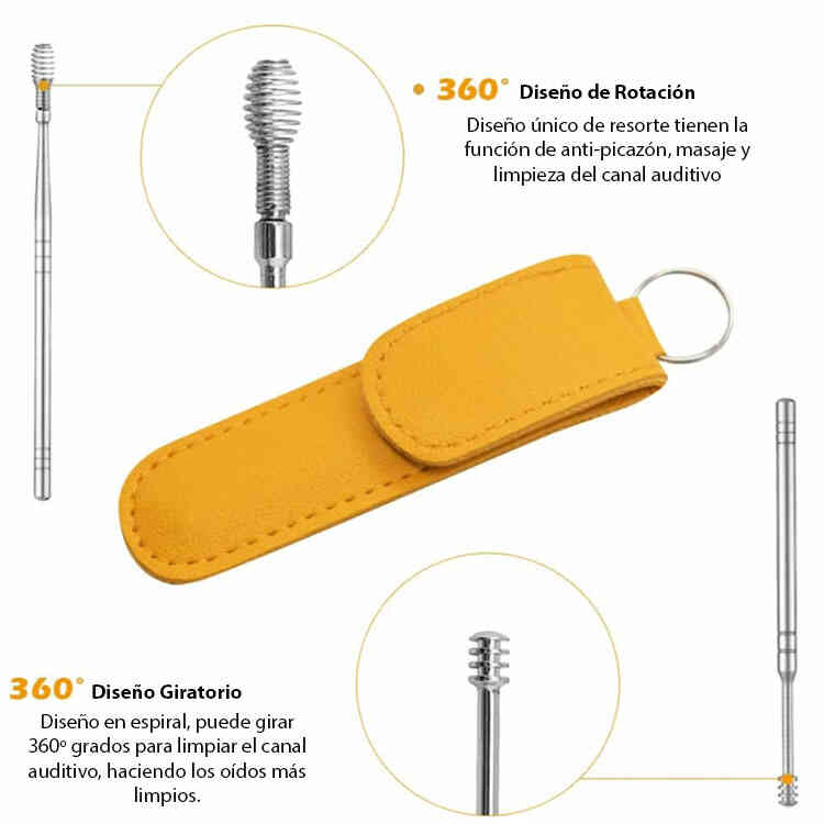 Kit de Limpieza de Cera de Oídos con 6 Piezas Portátil
