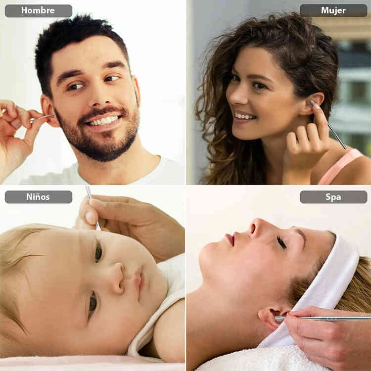 Kit de Limpieza de Cera de Oídos con 6 Piezas Portátil