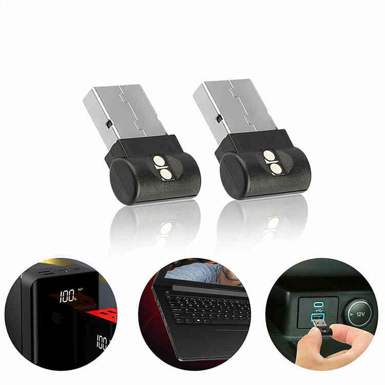 Mini Luz LED RGB de 8 Colores USB para Interior de Carro