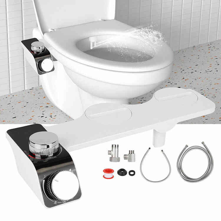 Pulverizador Bidé de Agua con Doble Boquilla Autolimpiante de Higiene | Accesorio Ajustable a Presión