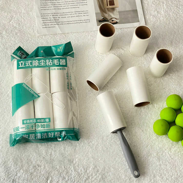 Quita Pelusas con 6 Rollos de Papel Removedor + Mango de Rodillo