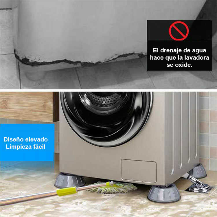 Set de 4 Protectores Antivibración para Lavadora y Secadora | Estabilizador de Lavadora y Reductor de Ruido