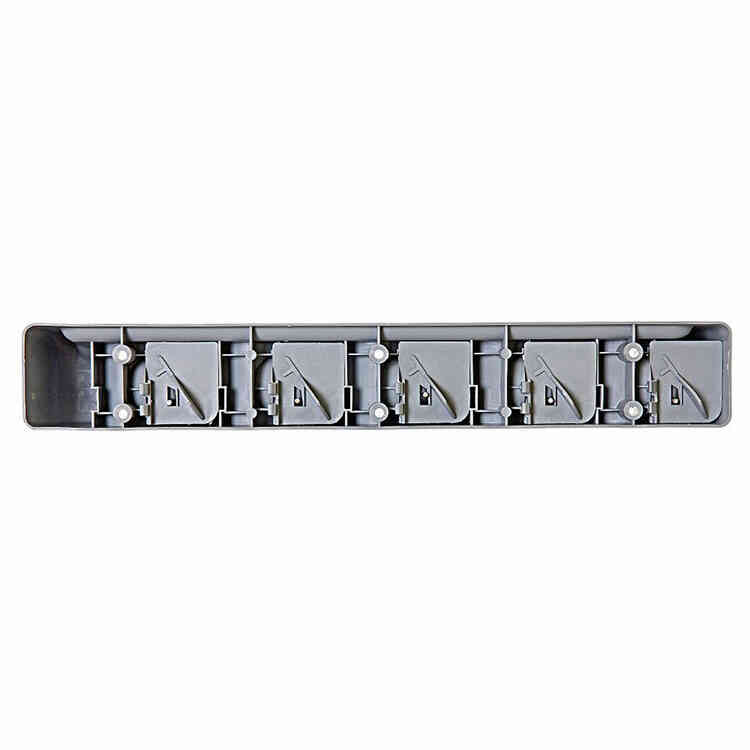 Soporte Organizador de Pared para Escobas y Traperos de 5 Espacios y 6 Ganchos Colgadores