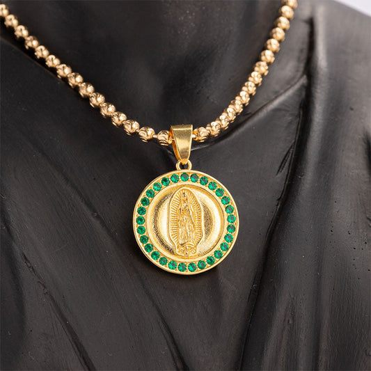 Medallón Virgen de Guadalupe Tipo Esmeralda | ORO AURUX