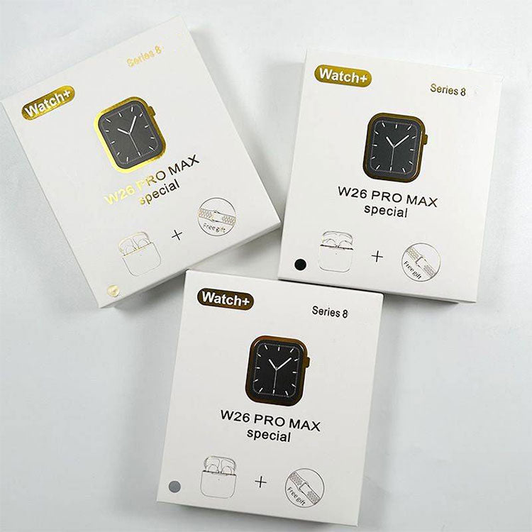 Reloj Inteligente Pulsera Deportiva + Audífonos Inalámbricos W26 PRO MAX Special + Manilla de Regalo