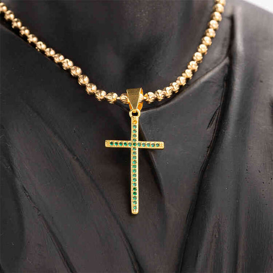 Dije Cruz de FE Tipo Esmeralda | ORO AURUX