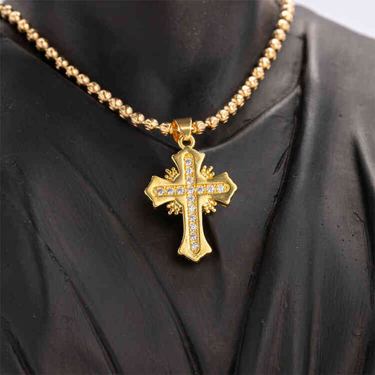 Dije Cruz Estilo Gótica Tipo Diamante | ORO AURUX
