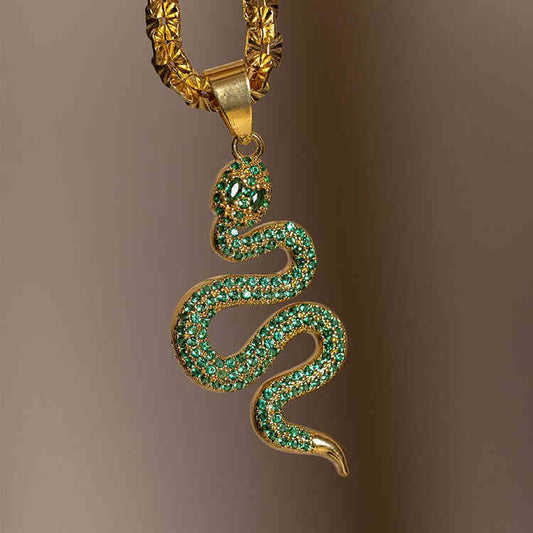 Dije Gorgona Snake Tipo Esmeralda | ORO AURUX