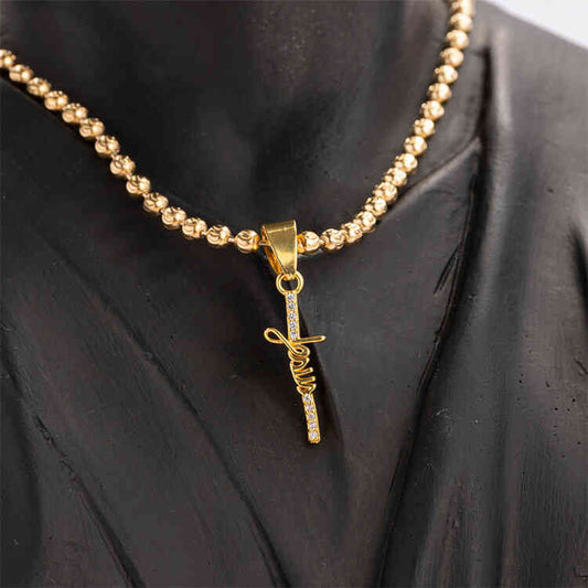 Dije JESÚS tipo diamante | ORO AURUX