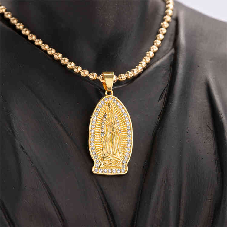 Dije Virgen de Guadalupe tipo diamante | ORO AURUX