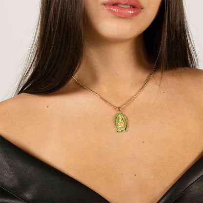 Dije Virgen de Guadalupe Tipo Esmeralda | ORO AURUX