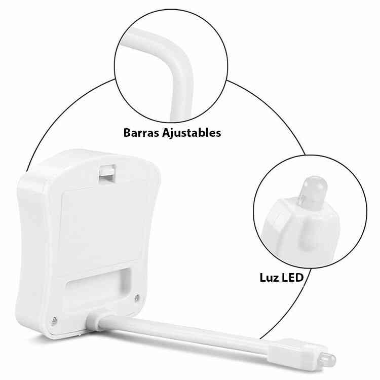 Luz Nocturna LED de Inodoro con Sensor de Movimiento Automático PIR 8 Luces de Colores