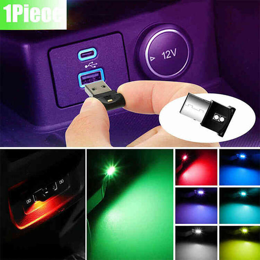 Mini Luz LED RGB de 8 Colores USB para Interior de Carro
