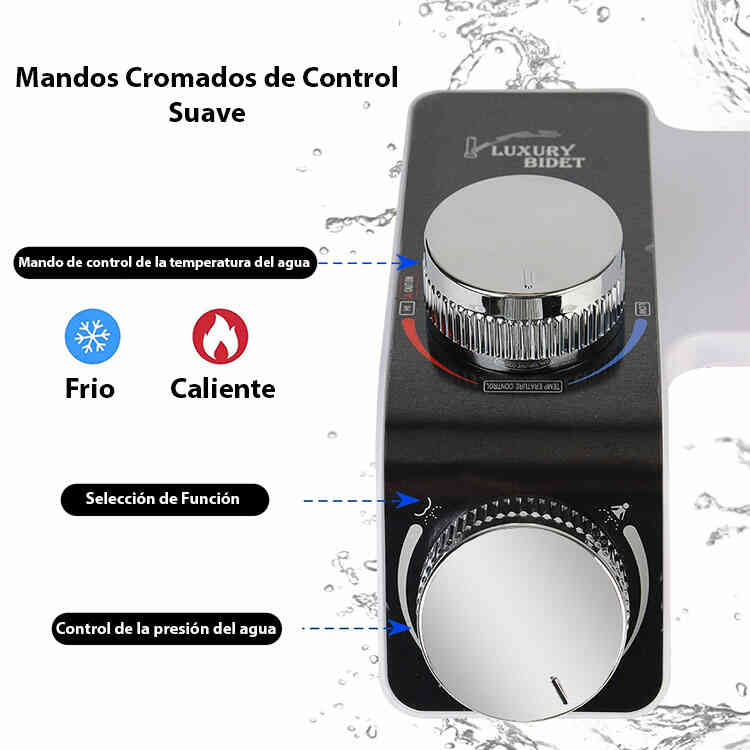 Pulverizador Bidé de Agua con Doble Boquilla Autolimpiante de Higiene | Accesorio Ajustable a Presión