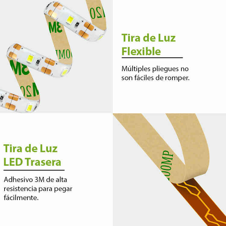 Tira de Luz LED para el Hogar con Sensor de Movimiento PIR de 2 metros